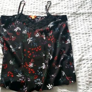 2/$15 Black and floral Joe Fresh Cami/Tank